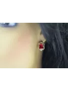 Des boucles d'oreilles Rubis Or rose 14 carats vintage d'origine Vintage vec020r